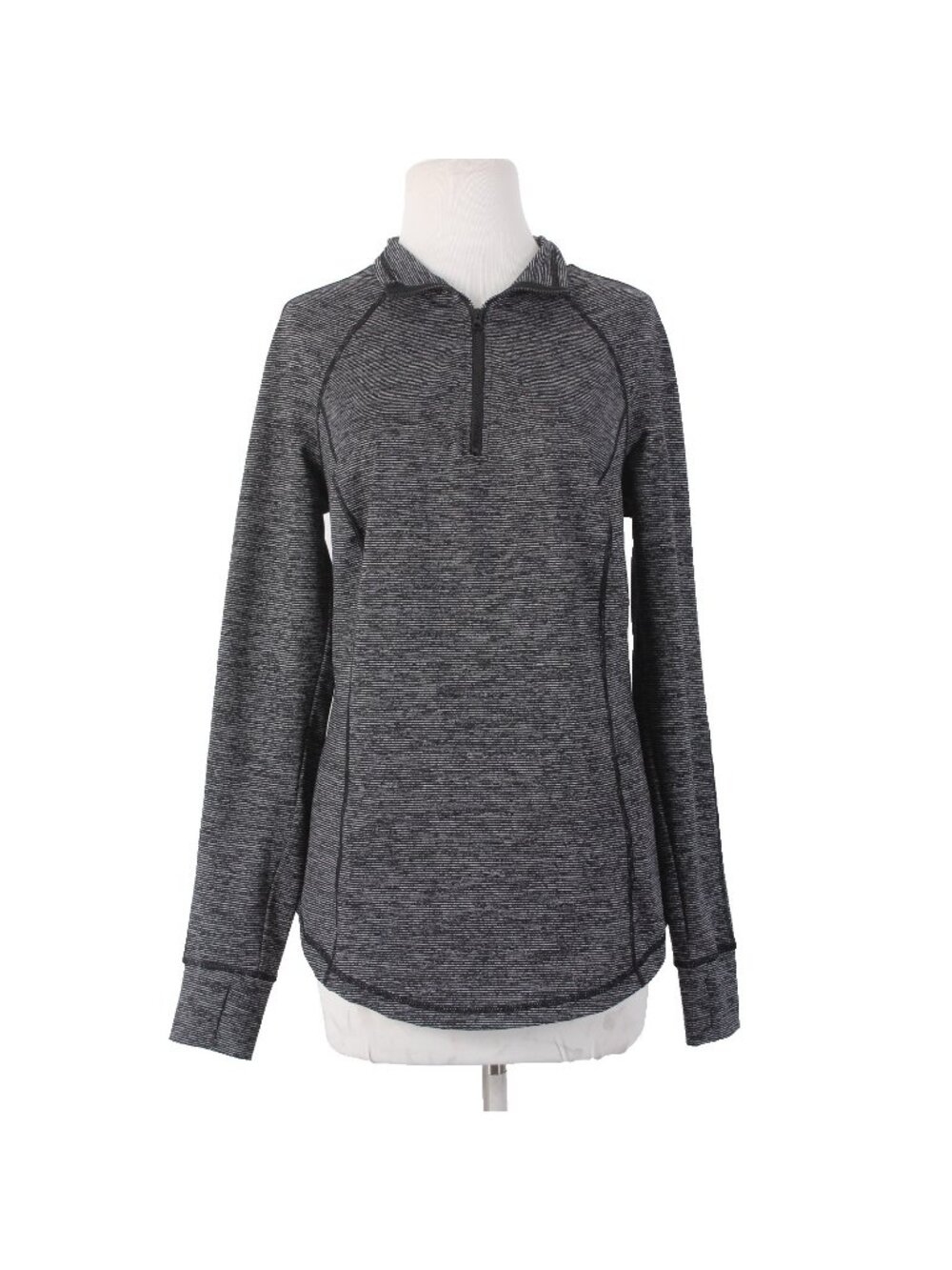 Torrid AW Sweater Sz 00 Black Gray Collared Half Zip Active Wear Sweater